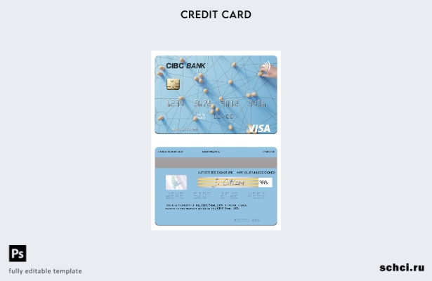 цифровая загрузка шаблона карты Visa USA CIBC Bank